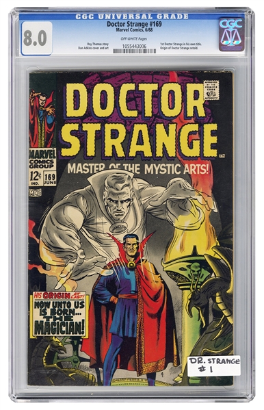  Doctor Strange #169. CGC 8.0 graded copy with off-white pag...