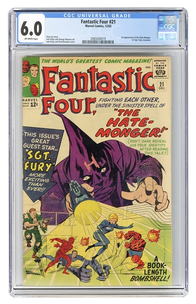  Fantastic Four #21. Marvel Comics, 1963. CGC 6.0 graded cop...