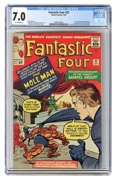  Fantastic Four #22. Marvel Comics, 1964. CGC 7.0 graded cop...