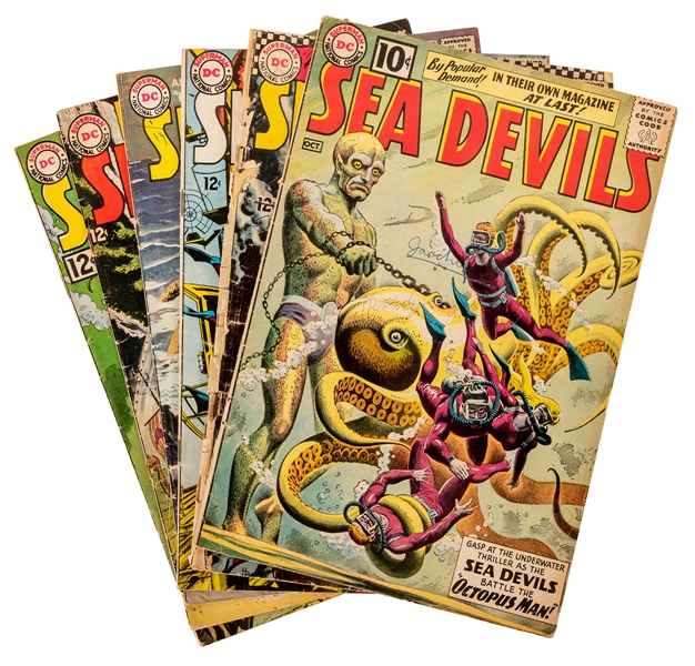  Six Sea Devils Comics Including No. 1. DC Comics. Ungraded ...