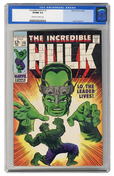  Incredible Hulk #115. Marvel Comics, 1969. CGC 9.0 graded c...