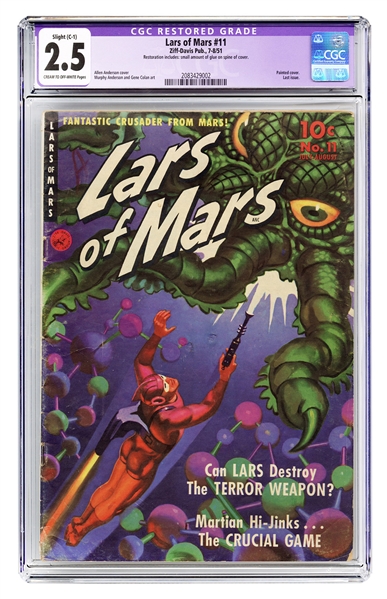  Lars of Mars #11. Ziff-Davis, 1951. CGC 2.5 restored grade ...
