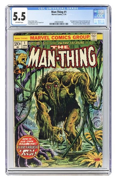  Man Thing #1. Marvel Comics, 1974. CGC 5.5 graded copy with...