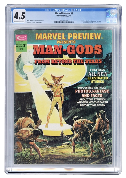  Marvel Preview #1. Marvel Comics, 1975. CGC 4.5 graded copy...