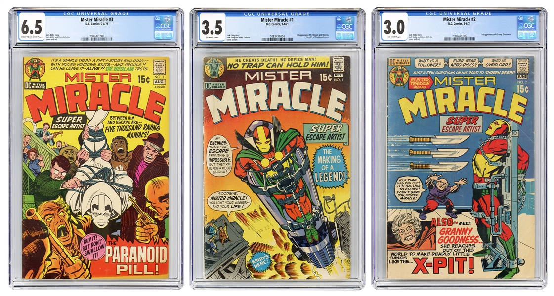  Mister Miracle #1, #2, and #3. DC Comics, 1971. CGC graded ...