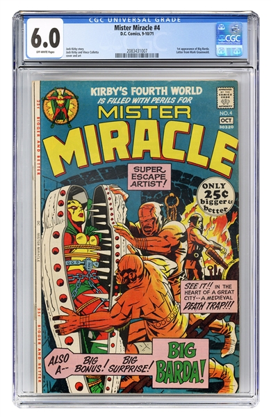  Mister Miracle #4. DC Comics, 1971. CGC 6.0 graded copy wit...