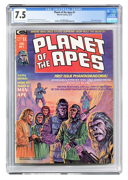  Planet of the Apes #1. Marvel Comics, 1974. CGC 7.5 graded ...