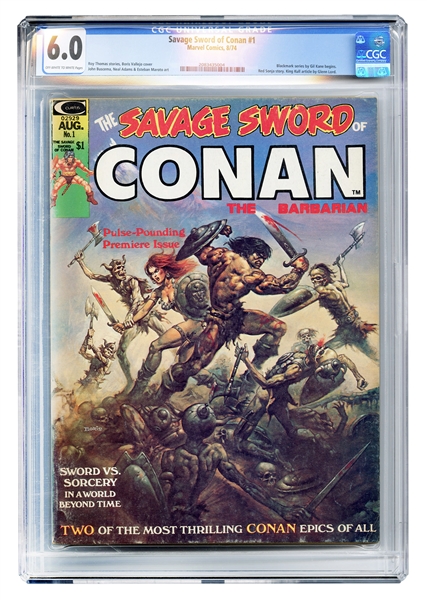  Savage Sword of Conan #1. Marvel Comics, 1974. CGC 6.0 grad...
