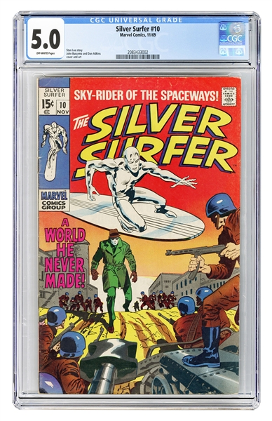  Silver Surfer #10. Marvel Comics, 1969. CGC 5.0 graded copy...
