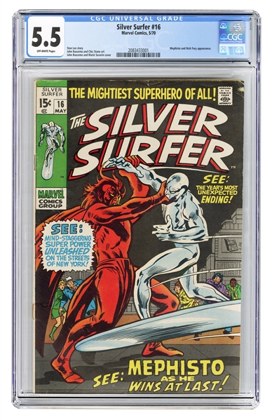  Silver Surfer #16. Marvel Comics, 1970. CGC 5.5 graded copy...