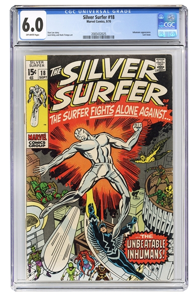  Silver Surfer #18. Marvel Comics, 1970. CGC 6.0 graded copy...