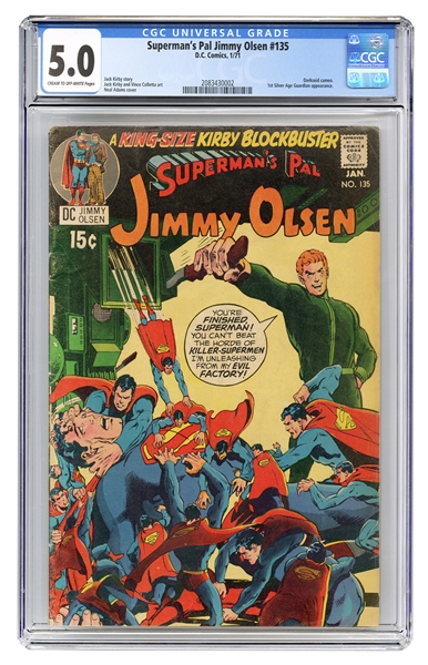  Superman’s Pal Jimmy Olsen #135. DC Comics, 1971. CGC 5.0 g...