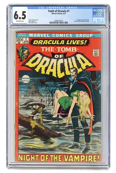  Tomb of Dracula #1. Marvel Comics, 1972. CGC 6.5 graded cop...