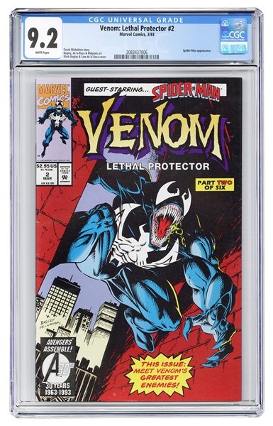  Venom: Lethal Protector #2. Marvel Comics, 1993. CGC 9.2 gr...