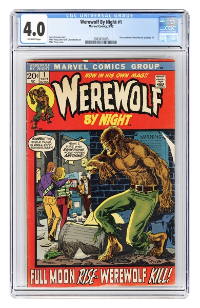  Werewolf by Night #1. Marvel Comics, 1972. CGC 4.0 graded c...