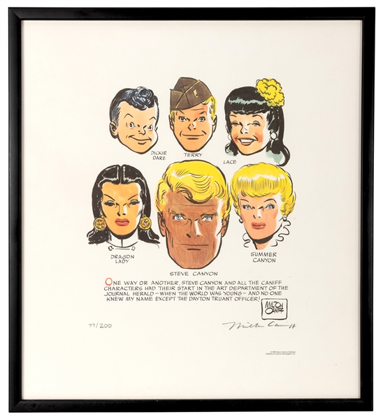  Milton Caniff. Limited Edition Steve Canyon Lithograph. Day...