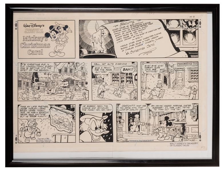  [Disney] Original Lead-Off Comic Strip Art for Mickey’s Chr...