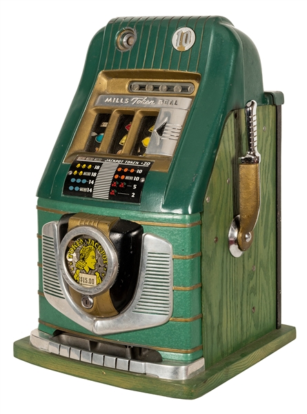  Mills 10 Cent Token Bell Slot Machine. Mills Novelty, ca. 1...