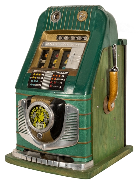  Mills 5 Cent Token Bell Slot Machine. Mills Novelty, ca. 19...