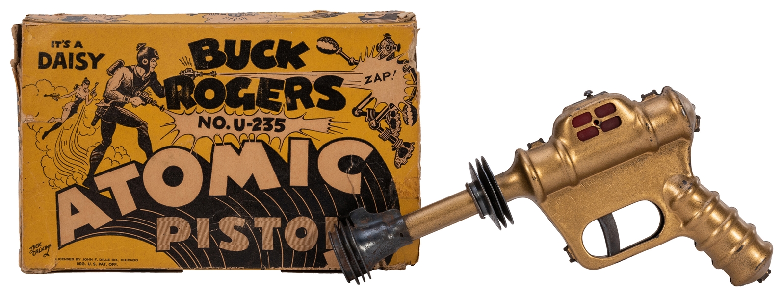 Buck Rogers Atomic Pistol in Original Box with Leather Hols...
