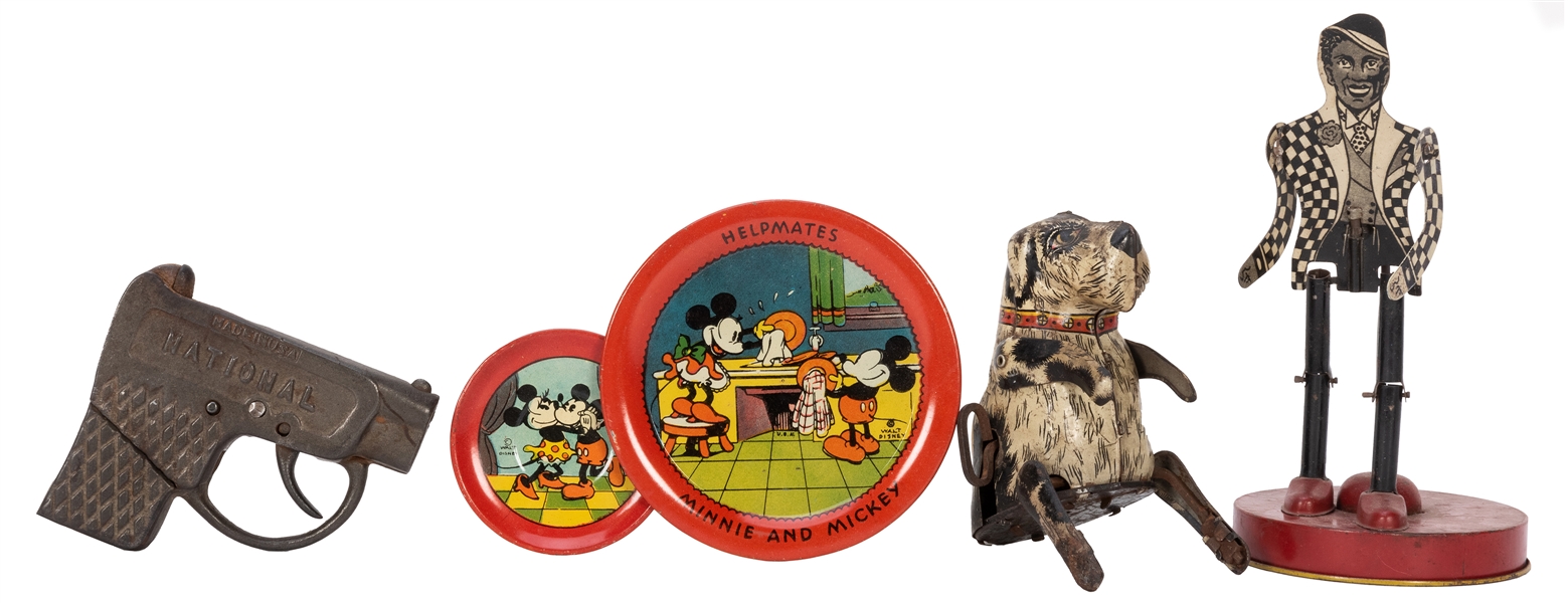  Tin Litho Toys Lot. Including Chein Mickey/Minnie Mouse tea...