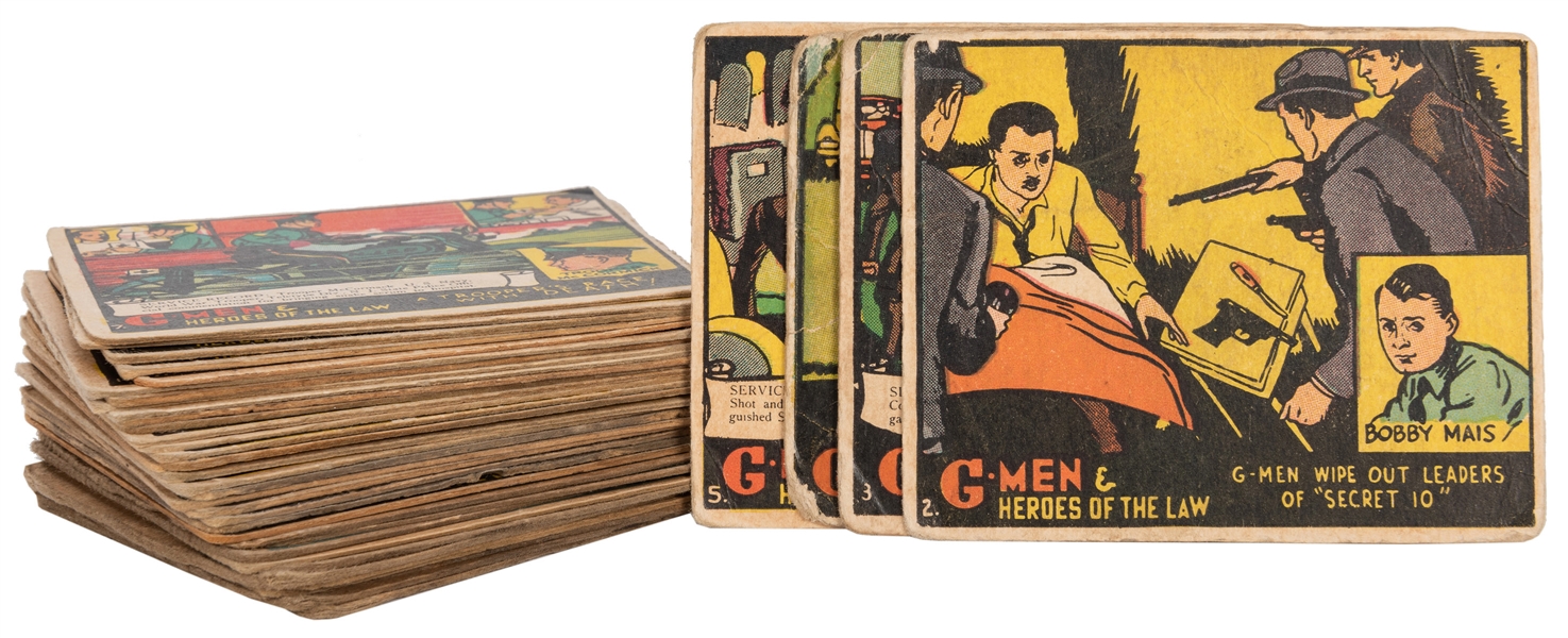G-Men and Heroes of the Law Trading Cards. Lot of 39. Gum I...
