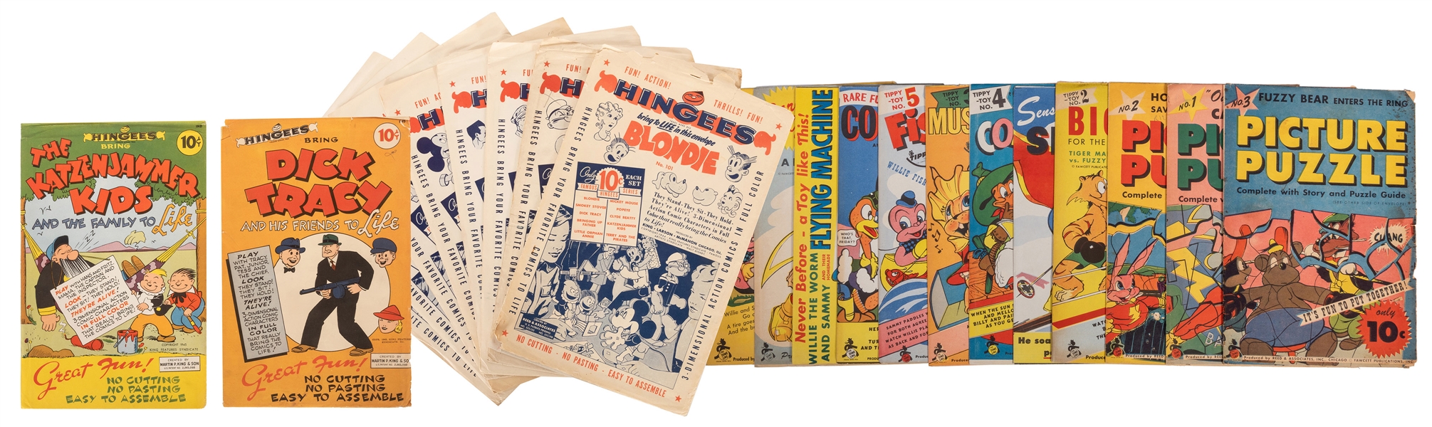  Collection of Hingees 1940s Comic Character Punch-Out Sets ...