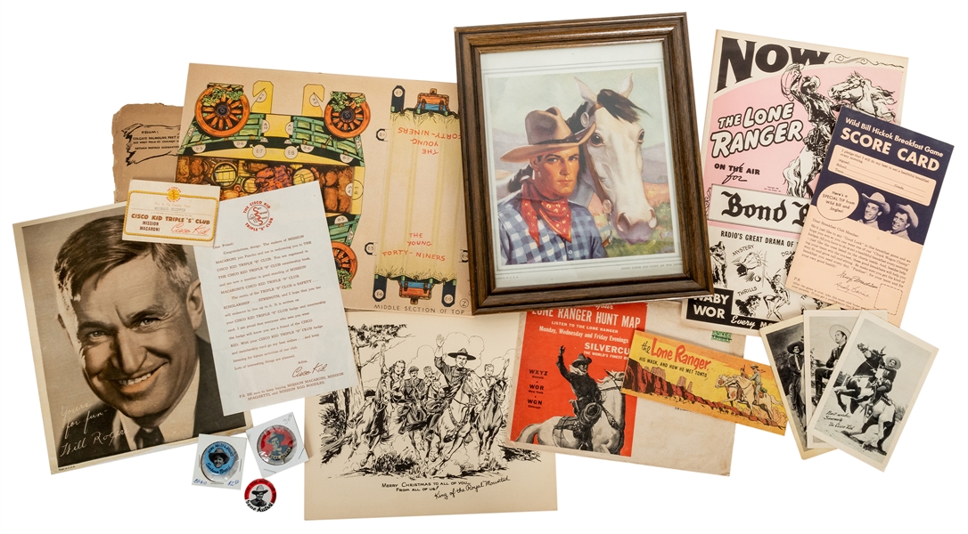  Radio Cowboy and Western Heroes Premiums Lot. Bulk 1930s/40...