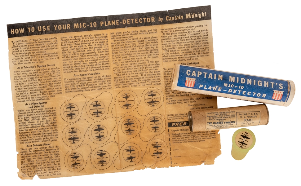  Captain Midnight Spy-Scope / Plane Detector Ovaltine Premiu...