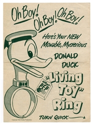 Kellogg’s PEP Cereal Donald Duck Living Toy Ring. Disney, 1...
