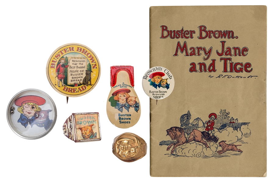  Buster Brown Premiums. 6 pcs. Circa 1900s. Group includes c...
