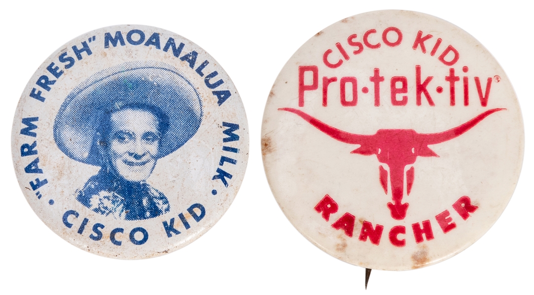  Cisco Kid Pair of Premium Buttons. Circa 1950s. Pair includ...