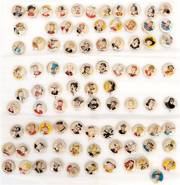  Kellogg’s PEP Cereal Buttons. 88 pcs. Circa 1940s. Collecti...