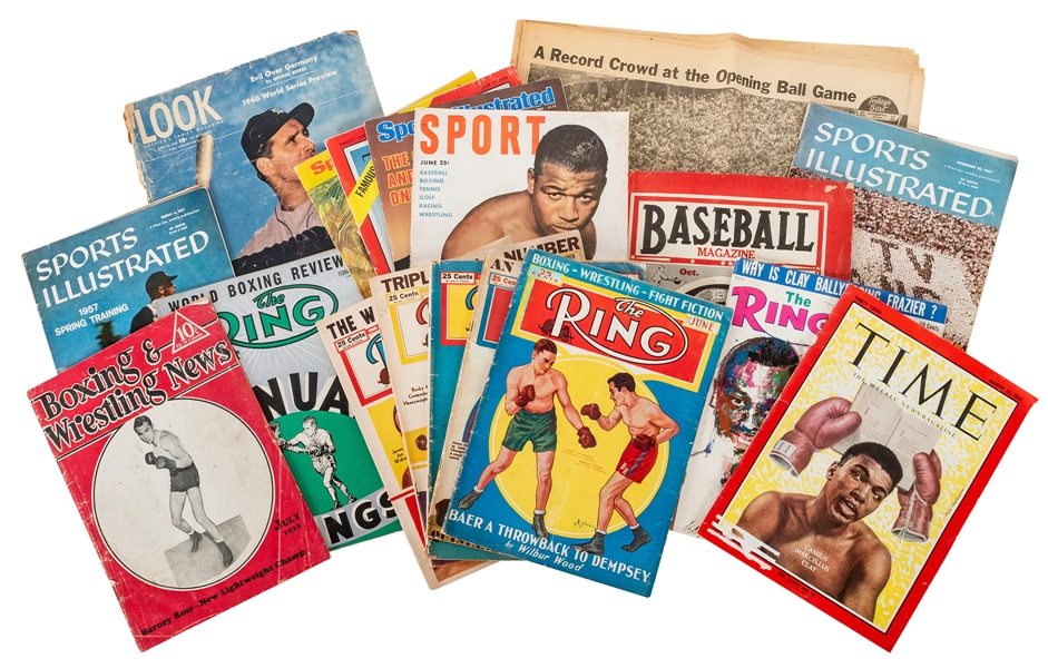  Vintage Sports Magazines. Lot of Over 35 Issues. 1930s-90s....