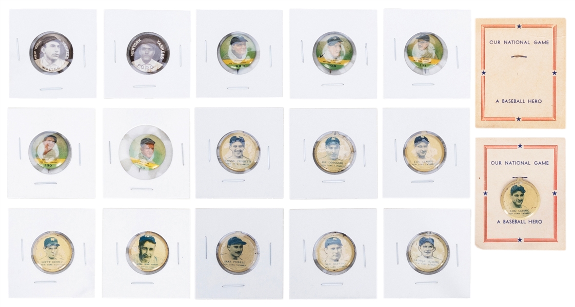  1910s—1930s New York Yankees Baseball Player Pins. Includin...