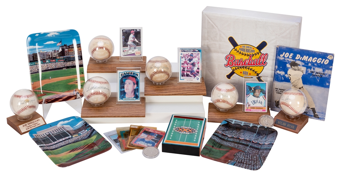  Assorted Signed Baseballs, Cards, and Memorabilia. Six sign...