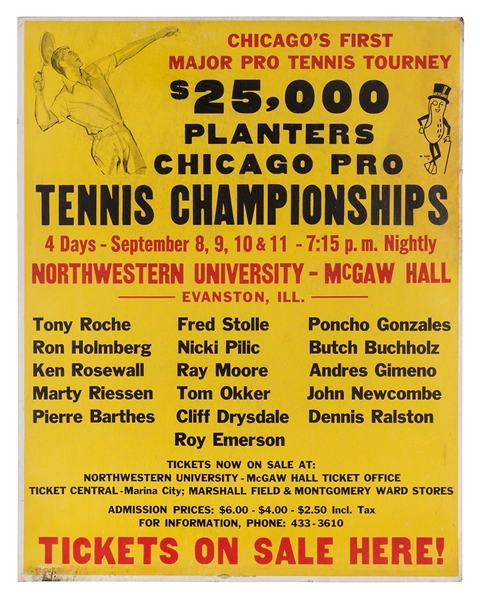  [Tennis] Planters Chicago Pro Tennis Championships Poster. ...