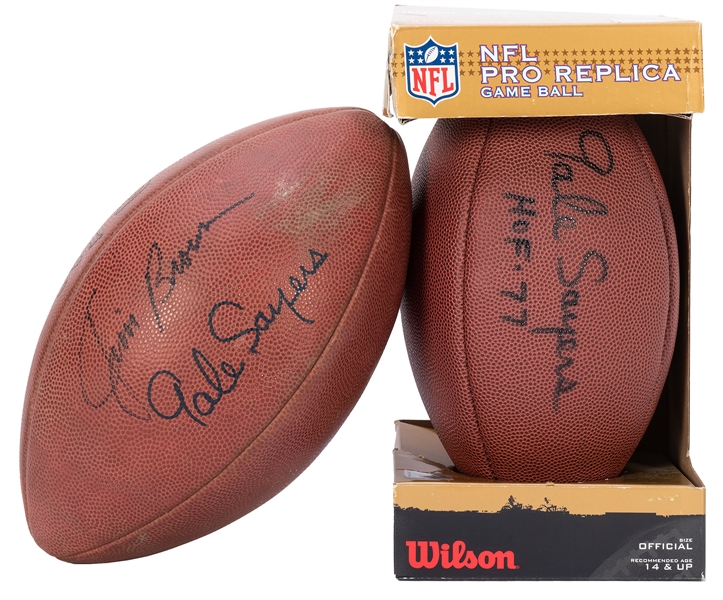  Jim Brown and Gale Sayers Signed Footballs. Pair of Wilson ...