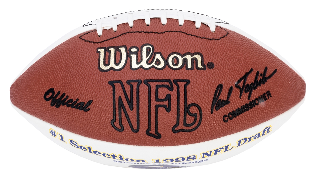  Randy Moss Signed 1998 NFL Draft Football. Pictorially prin...