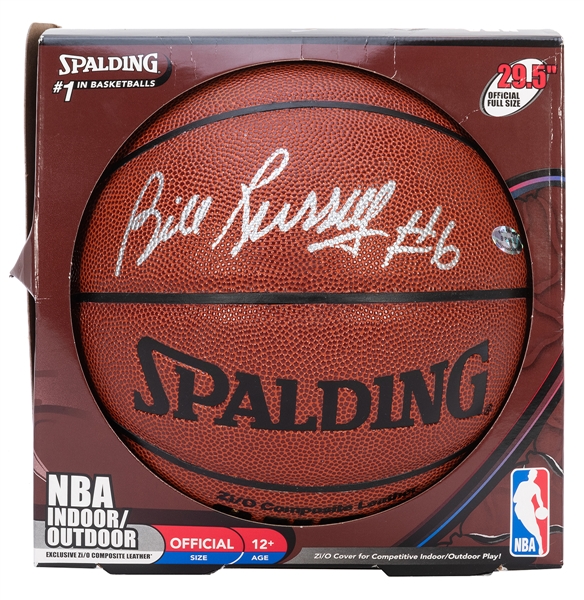  Bill Russell Signed Basketball. Spalding basketball signed ...