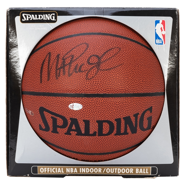  Magic Johnson Signed Basketball. Spalding basketball signed...