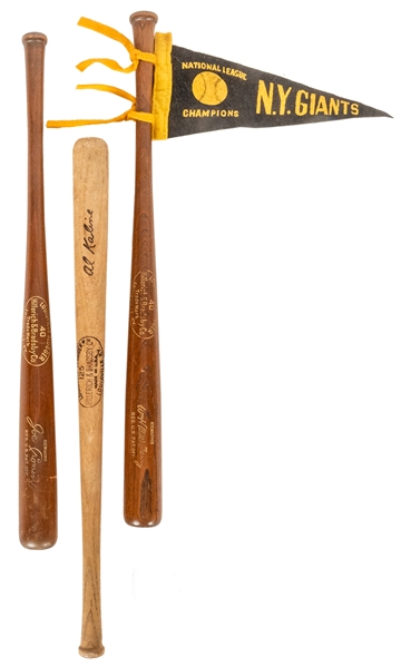  Three 1930s Souvenir Mini Baseball Bats. Hillerich and Brad...