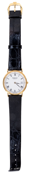 Joe DiMaggio Owned Raymond Weil Wristwatch. Swiss made, 18k...