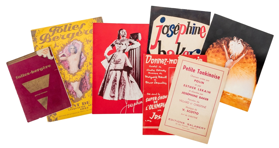  Josephine Baker Group of Programs and Sheet Music. Includin...