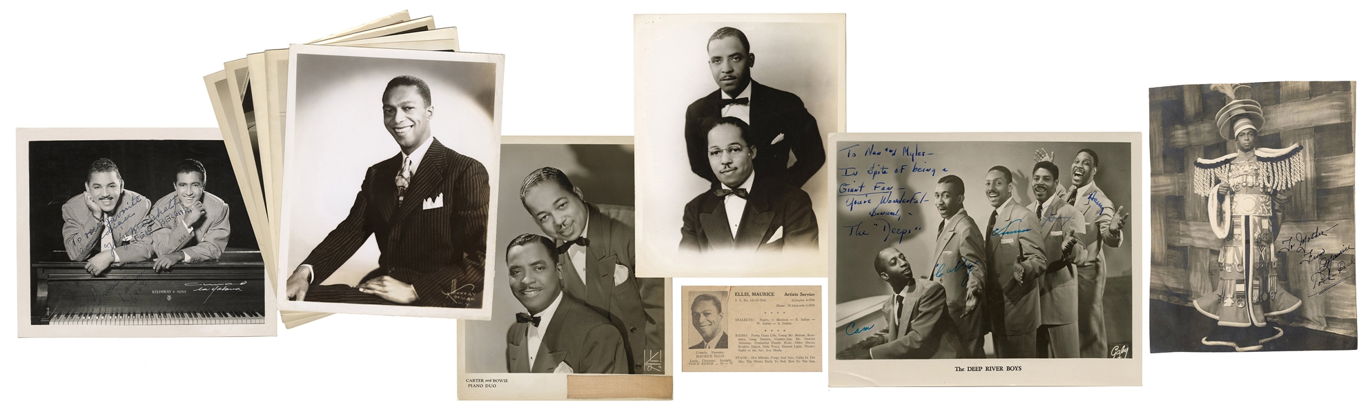  Black Musicians and Entertainers Photos, Some Signed. Ten p...