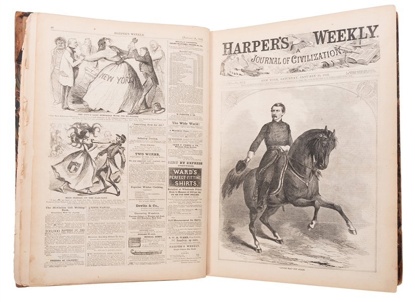 [U.S. Civil War] Harper’s Weekly. Bound Volume for 1862. Bo...