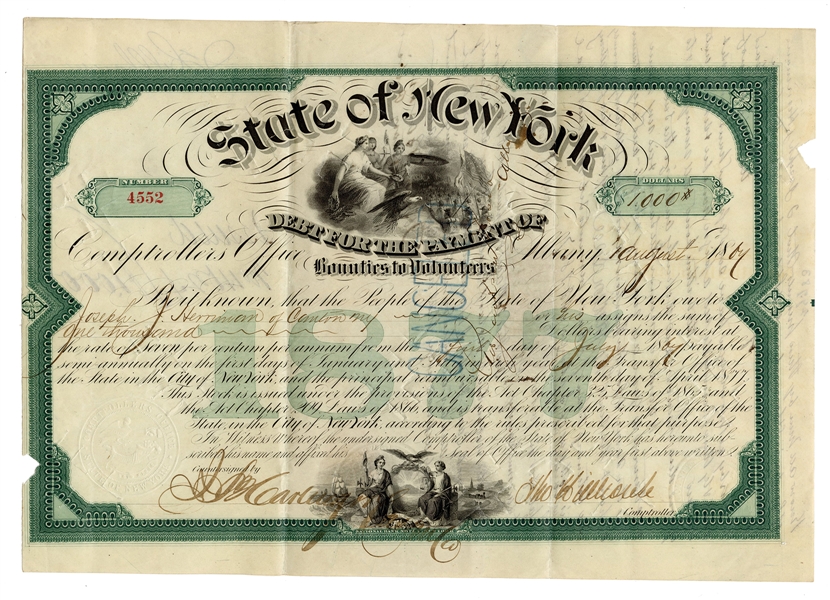  Civil War and Transportation Stocks and Bonds Lot. Includin...