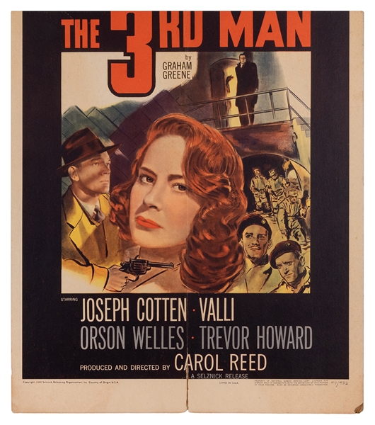  The Third Man. Selznick, 1949. Window card for the classic ...
