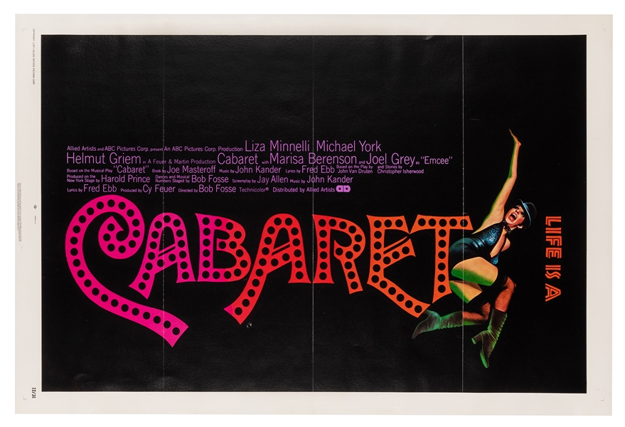  Cabaret. 1972. One-sheet (41 x 27”). Original theatrical re...