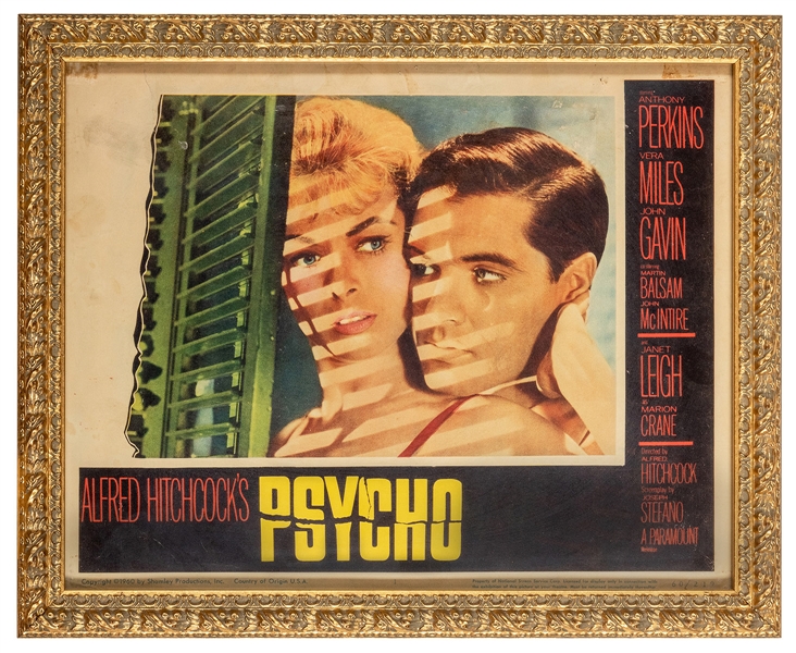  Alfred Hitchcock’s “Psycho” Lobby Card. 1960. Horror film s...